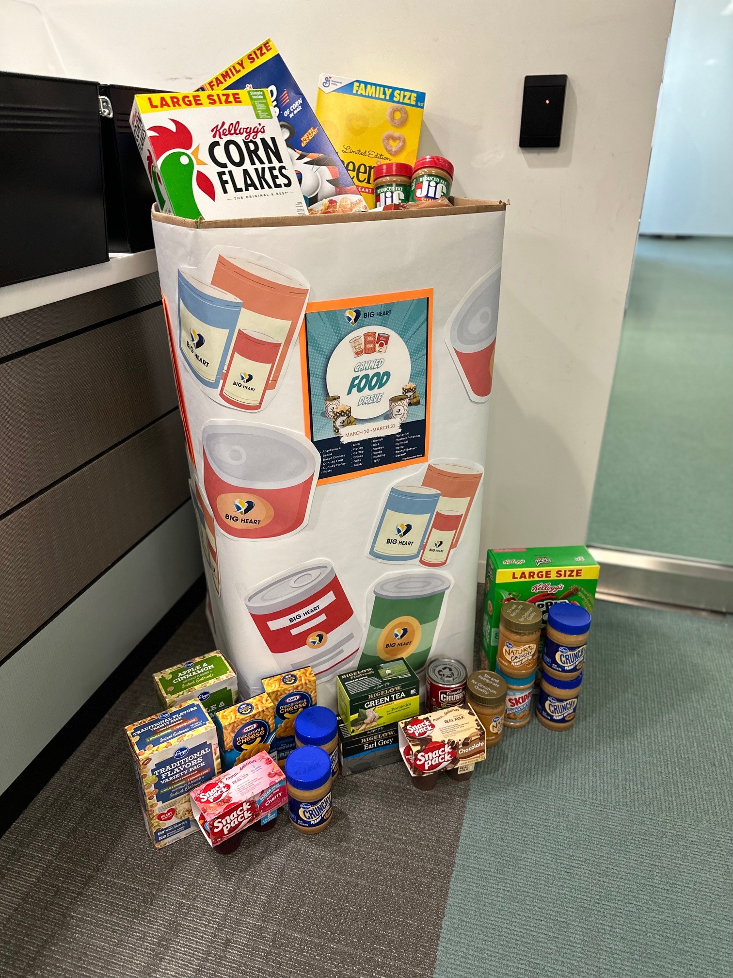 BIG HEART Canned Food Drive display